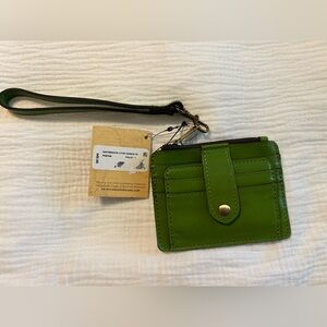 Patricia Nash Leather Cassis ID Case Card Wallet Leather RFID Foliage Green NWT